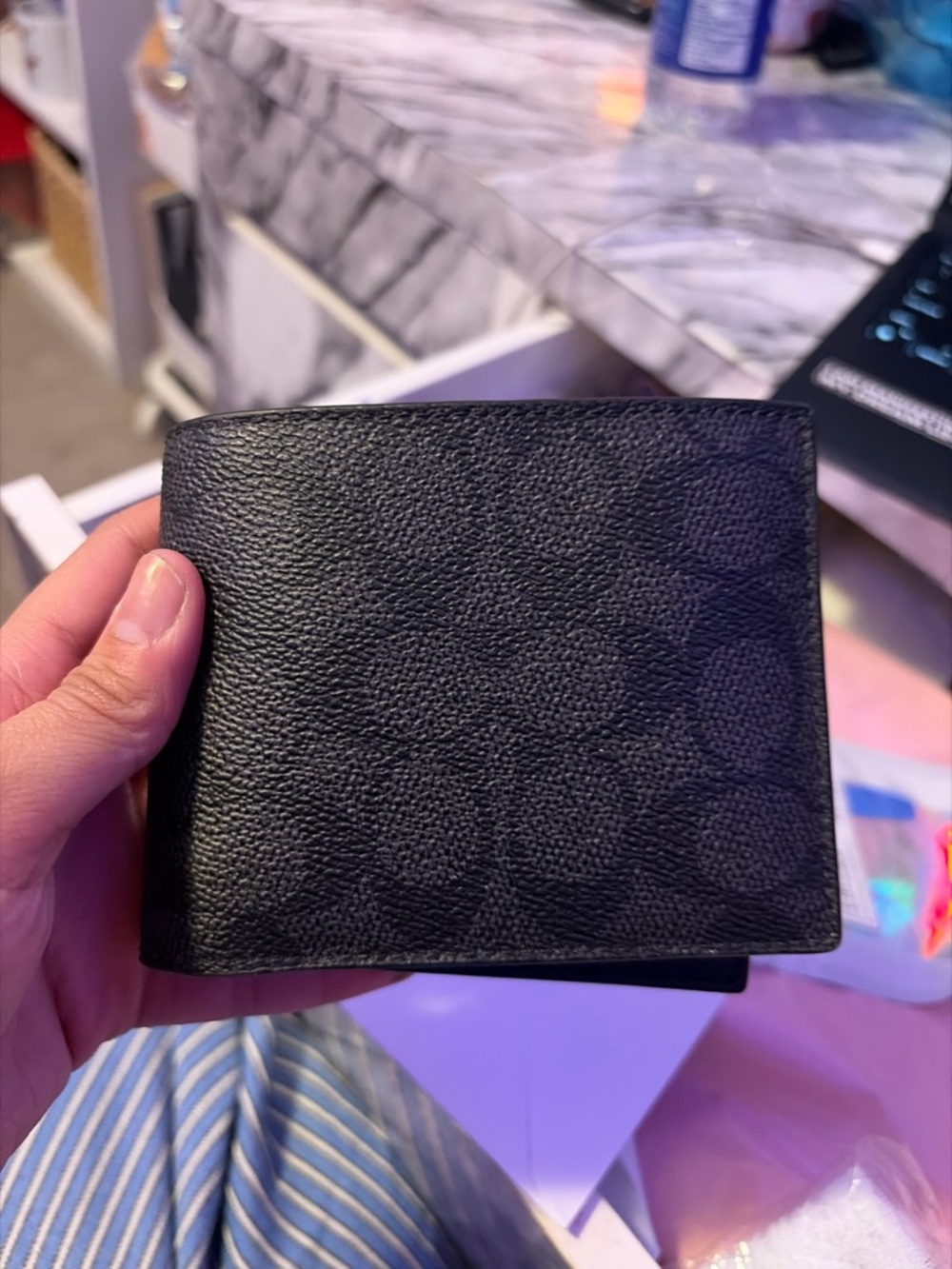 Men's Black Leather Bi-Fold Wallet